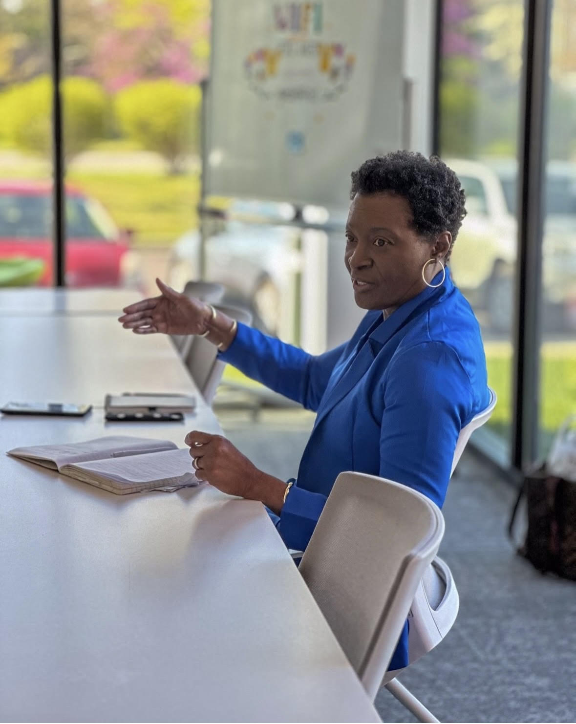 Team collaborating in a secure operations space